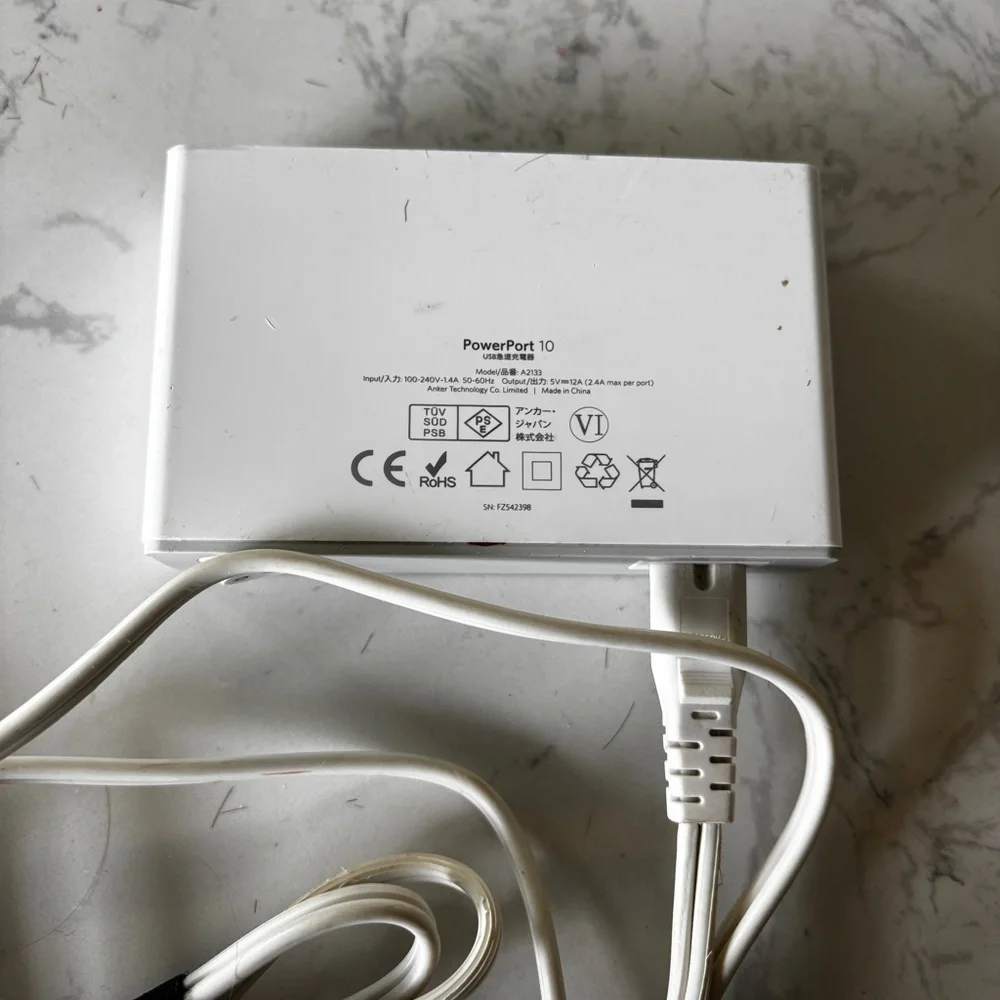 Anker White 10-Port USB Charging Station